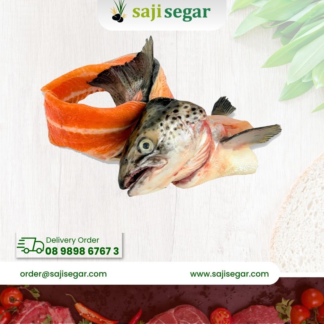 Head Salmon Atlantic Fresh / KEPALA IKAN SALMON SEGAR / salmon IMPORT - 1pcs